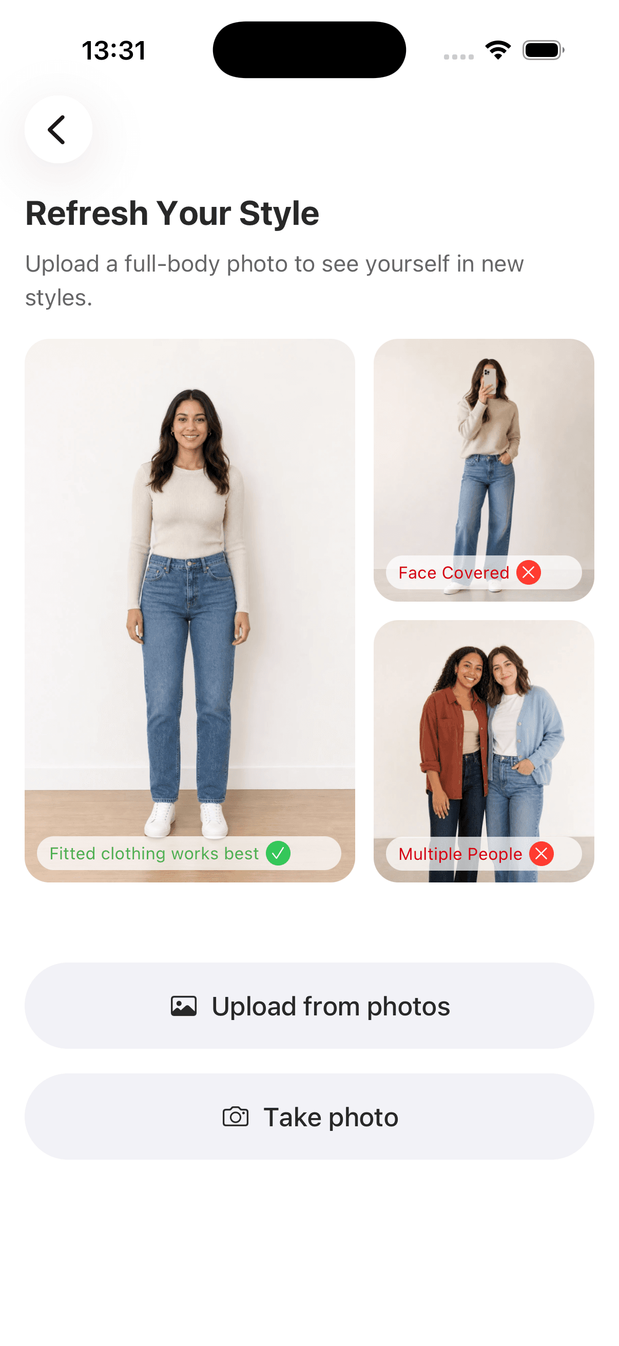 OutfitMuse Refresh Your Style screen