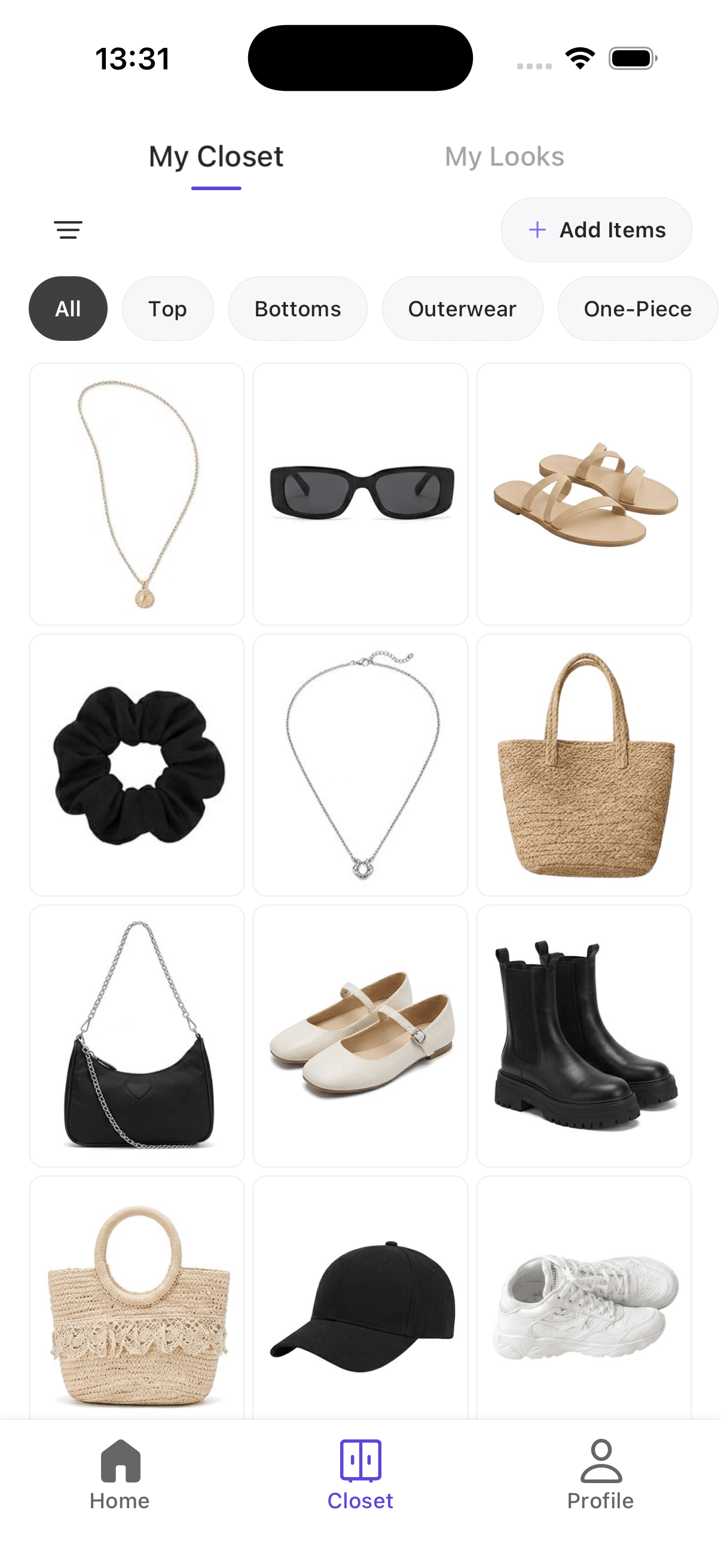 OutfitMuse closet screen